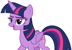 Size: 1280x892 | Tagged: safe, artist:andoanimalia, twilight sparkle, alicorn, pony, 2 4 6 greaaat, g4, folded wings, open mouth, simple background, solo, transparent background, twilight sparkle (alicorn), vector, wings