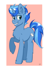 Size: 2350x3309 | Tagged: safe, artist:dreamy990, oc, oc only, pony, unicorn, high res, male, raised hoof, solo, stallion