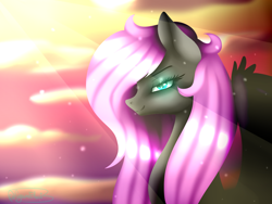 Size: 1400x1050 | Tagged: safe, artist:minelvi, oc, oc only, pegasus, pony, bust, cloud, eyelashes, outdoors, pegasus oc, smiling, solo, wings