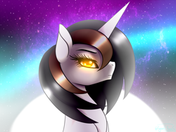 Size: 1400x1050 | Tagged: safe, artist:minelvi, oc, oc only, pony, unicorn, bust, eyelashes, horn, solo, unicorn oc