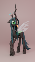Size: 2160x3840 | Tagged: safe, artist:dieanondie, queen chrysalis, changeling, changeling queen, pony, g4, 3d, blender, female, high res, solo