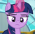 Size: 954x938 | Tagged: safe, screencap, twilight sparkle, alicorn, pony, g4, top bolt, cropped, female, glowing horn, horn, lidded eyes, magic, mare, solo, twilight sparkle (alicorn), twilight sparkle is not amused, unamused