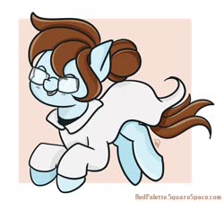Size: 1280x1150 | Tagged: safe, artist:redpalette, oc, earth pony, pony, cute, doctor, female, glasses, jumping, mare, smiling