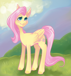 Size: 881x941 | Tagged: safe, artist:shadowstar, fluttershy, pegasus, pony, g4, cutie mark, female, mare, smiling, solo
