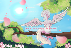 Size: 2039x1378 | Tagged: safe, artist:syncbanned, pegasus, pony, advertisement, commission, solo, tree, tree branch, ych sketch, your character here