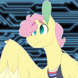 Size: 1080x1079 | Tagged: safe, artist:ff0000, fluttershy, pegasus, pony, g4, alternate hairstyle, female, solo