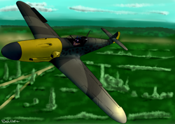 Size: 2920x2080 | Tagged: safe, artist:flashnoteart, pony, bf 109, high res