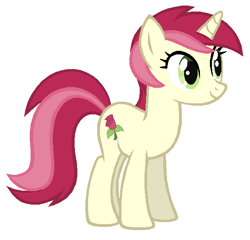 Size: 630x604 | Tagged: safe, artist:abealy2, roseluck, pony, unicorn, g4, female, mare, race swap, show accurate, simple background, solo, white background