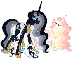 Size: 2856x2322 | Tagged: safe, artist:kurosawakuro, oc, oc only, oc:maurin, oc:roxana, oc:roxy lovli pop, alicorn, pony, alicorn oc, base used, colored pupils, concave belly, female, high res, horn, mare, simple background, slender, thin, transparent background