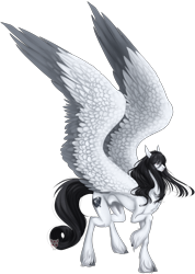 Size: 2110x2966 | Tagged: safe, artist:lastaimin, oc, oc only, oc:iron clad, pegasus, pony, female, high res, mare, simple background, solo, transparent background, two toned wings, wings