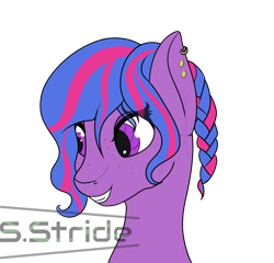 Size: 1192x1146 | Tagged: safe, artist:shade stride, oc, oc only, oc:cassiopeia cystalcrest, earth pony, pony, bust, female, mare, portrait, simple background, solo, transparent background