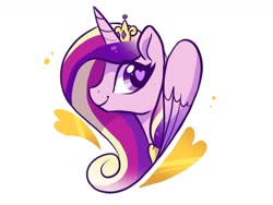 Size: 1600x1200 | Tagged: safe, artist:oofycolorful, princess cadance, alicorn, pony, g4, crown, female, heart eyes, jewelry, mare, regalia, simple background, solo, wingding eyes