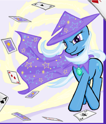 Size: 1049x1217 | Tagged: safe, artist:sallycars, trixie, pony, g4, card, female, ms paint, smiling, solo, wind