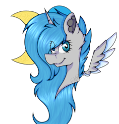 Size: 572x597 | Tagged: safe, artist:chazmazda, oc, oc only, alicorn, pony, art, bust, cartoon, commission, commissions open, digital art, horn, outline, portrait, solo, wings