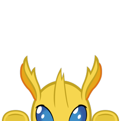 Size: 2000x2000 | Tagged: safe, artist:ace play, oc, oc only, oc:ren the changeling, changedling, changeling, blue eyes, high res, looking at you, lurking, male, mrkat7214's "i see you" pony, peeking, simple background, solo, soon, transparent background, vector, ych result, yellow changeling