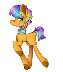 Size: 1159x1318 | Tagged: safe, artist:chazmazda, oc, oc only, earth pony, pony, art, cartoon, commission, commissions open, concave belly, digital art, full body, long legs, raised hoof, simple background, solo, transparent background