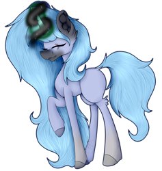 Size: 1940x2047 | Tagged: safe, artist:chazmazda, oc, oc only, pony, unicorn, art, cartoon, commission, commissions open, concave belly, digital art, eye scar, eyes closed, full body, glowing horn, horn, long legs, outline, raised hoof, scar, simple background, solo, transparent background