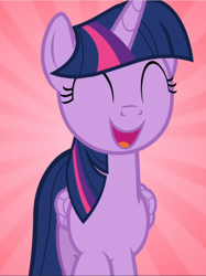 Size: 704x939 | Tagged: safe, screencap, twilight sparkle, alicorn, pony, all bottled up, g4, best friends until the end of time, cropped, cute, eyes closed, female, mare, open mouth, smiling, solo, twiabetes, twilight sparkle (alicorn)