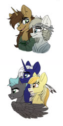Size: 750x1486 | Tagged: safe, artist:celestial-rainstorm, oc, oc only, oc:dust storm, oc:spellbinder, oc:typhoon, earth pony, pegasus, pony, unicorn, clothes, cosplay, costume, female, frodo baggins, galadriel, lord of the rings, male, mare, simple background, stallion, white background