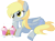 Size: 7443x5555 | Tagged: safe, artist:cyanlightning, derpy hooves, pegasus, pony, g4, .svg available, absurd resolution, chest fluff, cute, derpabetes, ear fluff, female, folded wings, food, mare, milkshake, muffin, simple background, sitting, solo, that pony sure does love muffins, transparent background, vector, wings