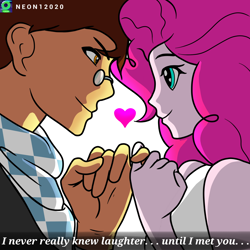 Size: 2000x2000 | Tagged: safe, artist:9987neondraws, pinkie pie, oc, oc:copper plume, equestria girls, g4, canon x oc, commission, commissioner:imperfectxiii, copperpie, female, high res, looking at each other, male, pinkie promise, shipping, straight