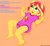 Size: 1600x1477 | Tagged: safe, artist:gamerpen, sunset shimmer, human, equestria girls, g4, age regression, baby, babyset shimmer, diaper, female, happy, implied sci-twi, implied twilight sparkle, implied twilight velvet, offscreen character, onesie, solo, younger