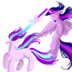 Size: 1024x1024 | Tagged: safe, artist:wimple, starlight glimmer, twilight sparkle, alicorn, pony, unicorn, g4, female, twilight sparkle (alicorn)