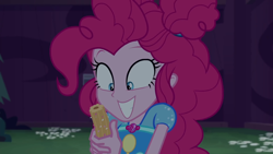 Size: 1920x1080 | Tagged: safe, screencap, pinkie pie, equestria girls, equestria girls series, g4, sunset's backstage pass!, spoiler:eqg series (season 2), churros, cute, diapinkes, female, food, solo