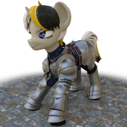 Size: 2048x2048 | Tagged: safe, artist:snecy, oc, oc only, oc:katherine, pony, unicorn, 3d, armor, commission, high res, solo