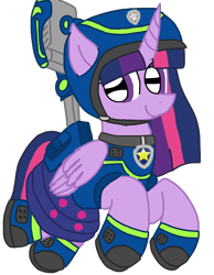 Size: 1080x1391 | Tagged: safe, artist:徐詩珮, twilight sparkle, alicorn, pony, series:sprglitemplight diary, series:sprglitemplight life jacket days, series:springshadowdrops diary, series:springshadowdrops life jacket days, g4, alternate universe, chase (paw patrol), clothes, crossover, cute, equestria girls outfit, female, folded wings, grin, helmet, looking at you, paw patrol, purple eyes, shoes, smiling, solo, spy, spy chase (paw patrol), transparent background, twiabetes, twilight sparkle (alicorn), wings, zip lines