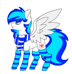 Size: 383x396 | Tagged: safe, artist:crazysketch101, oc, oc only, oc:lighty, pegasus, pony, character, clothes, scarf, simple background, socks, solo, striped socks, transparent background