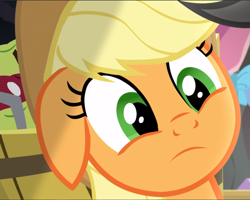 Size: 1173x940 | Tagged: safe, screencap, applejack, earth pony, pony, g4, secrets and pies, close-up, cropped, cute, female, floppy ears, jackabetes, mare, solo