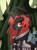 Size: 2140x2878 | Tagged: safe, artist:empressbridle, oc, oc only, oc:murchbagh, changeling, changeling queen, equestria at war mod, bust, changeling queen oc, clothes, high res, military uniform, portrait, red changeling, solo, uniform