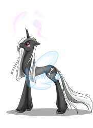 Size: 1700x2338 | Tagged: safe, artist:whitewing1, oc, oc only, oc:bones, pony, unicorn, broken horn, female, horn, mare, obtrusive watermark, simple background, solo, transparent background, watermark