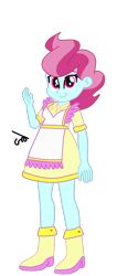 Size: 639x1512 | Tagged: safe, artist:gmaplay, cup cake, equestria girls, g4, apron, boots, clothes, female, shoes, simple background, solo, transparent background