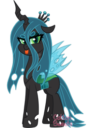 Size: 711x995 | Tagged: source needed, safe, artist:cottonsweets, queen chrysalis, changeling, changeling queen, g4, :p, chibi, cute, cutealis, female, signature, simple background, solo, tongue out, transparent background