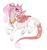 Size: 659x707 | Tagged: safe, artist:butteredpawpcorn, oc, oc only, oc:sunglight harmony, draconequus, hybrid, curved horn, female, horn, horn ring, interspecies offspring, jewelry, mare, next generation, offspring, parent:discord, parent:princess celestia, parents:dislestia, simple background, solo, tail ring, white background