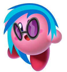 Size: 1213x1301 | Tagged: safe, dj pon-3, vinyl scratch, puffball, g4, crossover, female, kirby, kirby (series), simple background, solo, transparent background