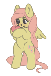 Size: 1280x1920 | Tagged: safe, artist:macyw, fluttershy, pegasus, pony, g4, base used, bipedal, cute, female, heart, holding, shyabetes, simple background, solo, transparent background