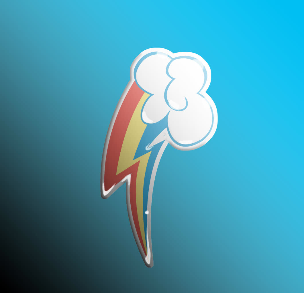Raainbowdash Sticker #2271140 - safe, artist:sontrowa, rainbow dash, blue background, gel ...