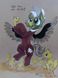 Size: 2250x3000 | Tagged: safe, artist:lytlethelemur, oc, oc:dolan, oc:duk, bird, duck, duck pony, hybrid, pegasus, pony, angry, crossing wings, cute, funny, high res, pony hybrid, quack, silly
