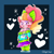 Size: 768x768 | Tagged: safe, artist:ginger-snaps-art, oc, oc only, oc:honeycrisp blossom, equestria girls, g4, 80s, 80s hair, alternate hairstyle, bow, clothes, female, freckles, glowstick necklace, hair bow, heart eyes, leg warmers, little girl, off shoulder, off shoulder sweater, offspring, parent:big macintosh, parent:princess cadance, parents:cadmac, solo, sweater, wingding eyes