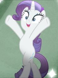 Size: 696x939 | Tagged: safe, screencap, rarity, pony, unicorn, fake it 'til you make it, g4, bipedal, cropped, female, hooves in air, mare, open mouth, pose, solo