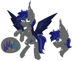 Size: 899x747 | Tagged: safe, artist:hunterthewastelander, oc, oc only, pegasus, pony, bust, ear fluff, ethereal wings, pegasus oc, rearing, simple background, solo, spread wings, white background, wings
