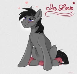 Size: 1280x1241 | Tagged: safe, artist:rutkotka, oc, oc only, earth pony, pony, bliss, cushion, in love, pillow, solo