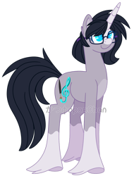 Size: 800x1052 | Tagged: safe, artist:traveleraoi, oc, oc only, oc:sapphire belle, clydesdale, pony, unicorn, blaze (coat marking), coat markings, colored eyelashes, colored pupils, cutie mark, ear fluff, facial markings, female, glasses, hooves, mare, simple background, socks (coat markings), solo, transparent background, unshorn fetlocks, watermark