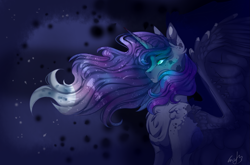 Size: 2467x1631 | Tagged: safe, artist:holoriot, princess luna, pony, g4, alternate design, female, solo