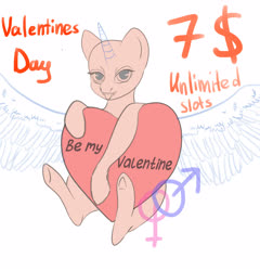 Size: 3168x3300 | Tagged: safe, artist:kristinagoose, alicorn, earth pony, pegasus, pony, unicorn, female, high res, holiday, love, male, valentine's day, ych example, your character here