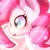 Size: 1000x1000 | Tagged: safe, artist:dddreamdraw, pinkie pie, earth pony, pony, g4, bust, cute, diapinkes, female, mare, pink background, portrait, profile, simple background, solo