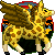 Size: 50x50 | Tagged: safe, artist:chili19, oc, oc only, giraffe, hybrid, picture for breezies, pixel art, simple background, small, solo, spots, spread wings, transparent background, wings